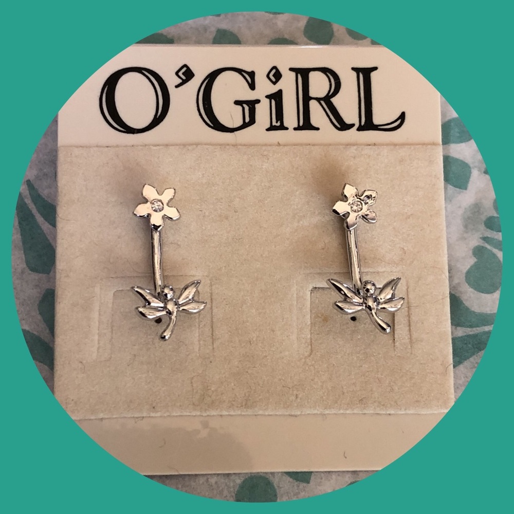 O’Girl Dragonfly Two Ways Front-Back Earrings